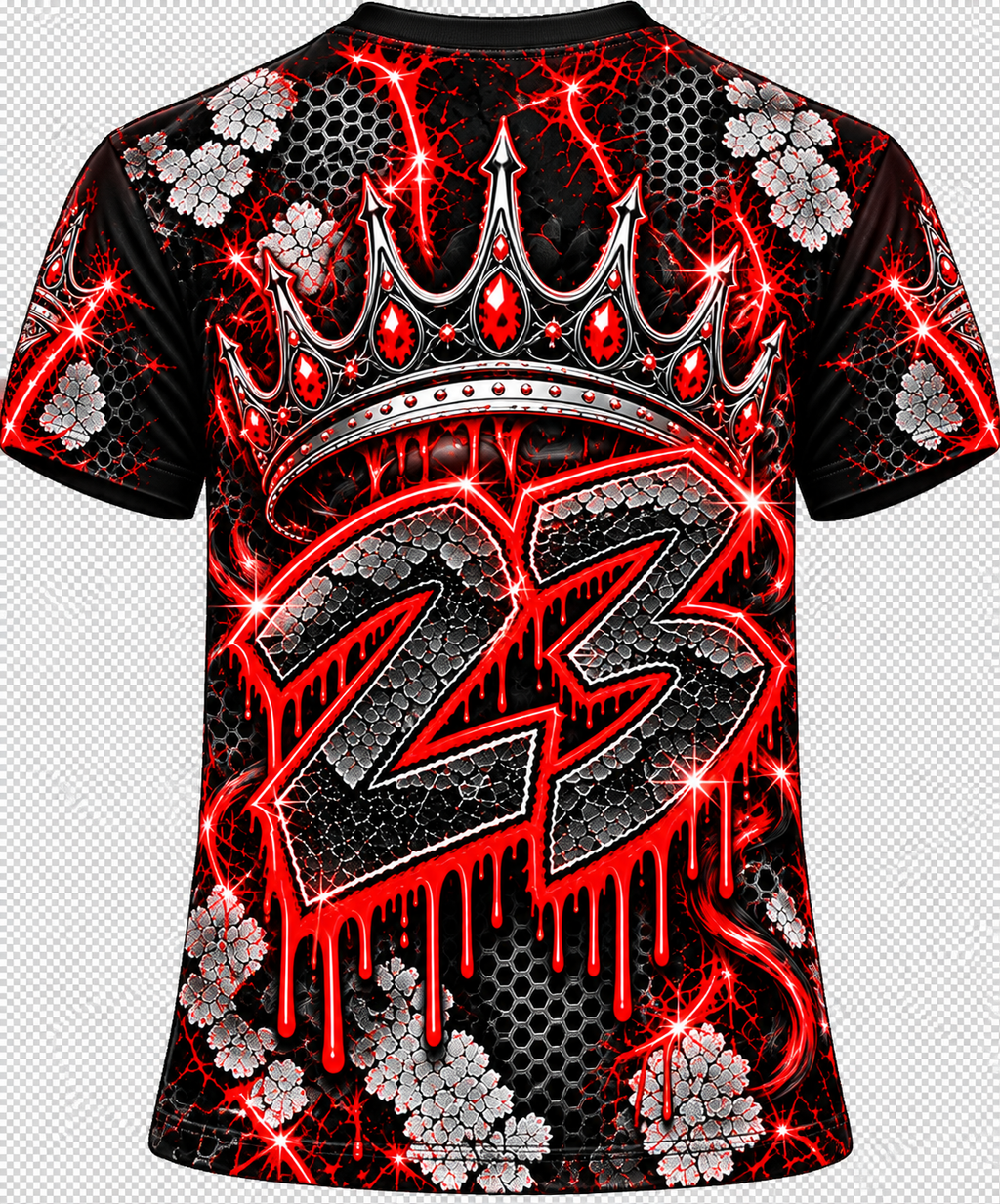 Crowned in Pressure 23 Graphic T-Shirt | Black, Red & Silver