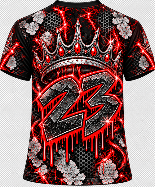 Crowned in Pressure 23 Graphic T-Shirt | Black, Red & Silver