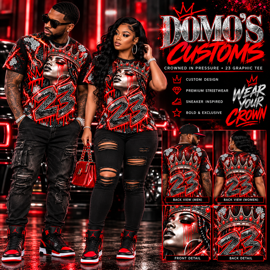 Crowned in Pressure 23 Graphic T-Shirt | Black, Red & Silver